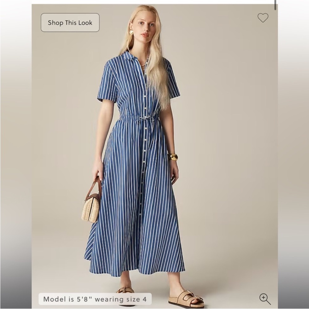J.Crew Cerise shirtdress in striped poplin size 6